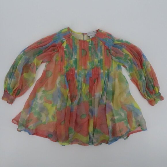 Stella McCartney Kids Girls 3T 3 Years All Silk Watercolor Floral Flower Dress - Picture 14 of 15